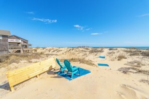 Beach - Oceanfront home w/ private beach walkway, ocean views, & hot tub! (South Nags Head)