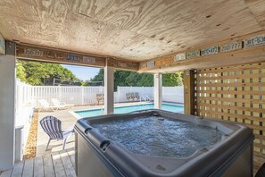 Terrace/patio - Oceanside home with private pool, hot tub, and elevator! (Southern Shores)
