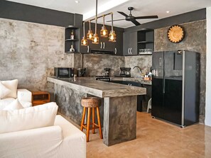 Private kitchen - Luxury 3BR Private Pool Boho Villa•Enclosed Living (Badung Regency)