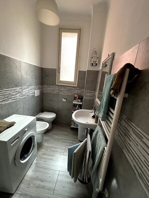 Dusche, Haartrockner, Bidet, Handtücher