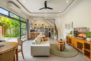 Luxury Villa, Patio, Pool View | Living area | Flat-screen TV - Villa Talitha by DVH Luxe Tropical Pool (Canggu)