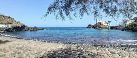 On the beach, beach towels