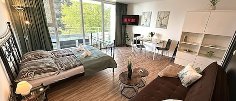 1 bedroom, desk, soundproofing, iron/ironing board