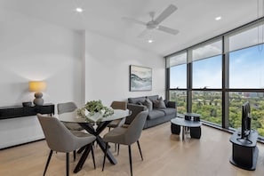 Apartment | Living area - Modern City Escape With Pool Access and Views (Brisbane)
