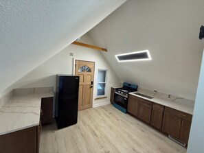 Fridge, microwave, oven, stovetop - The Albany Loft (Chicago)