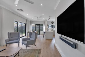 Apartment | Living room - Family Retreat With Balcony and Courtyard (Adelaide)