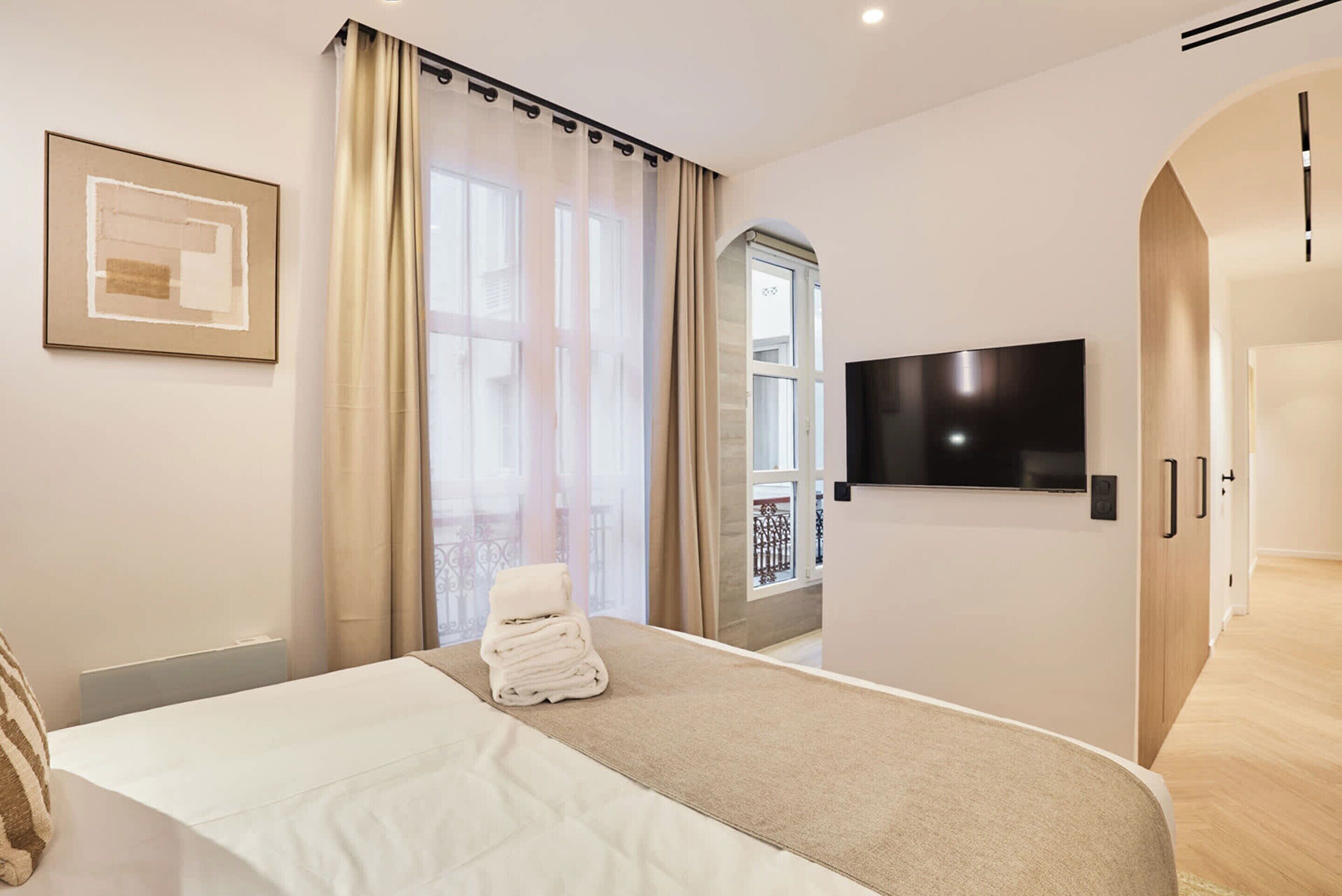 Leilighet | 2 soverom, skrivebord for bærbar PC, strykejern/-brett og sengetøy