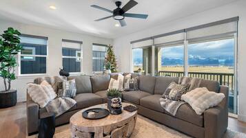 TV, fireplace, offices