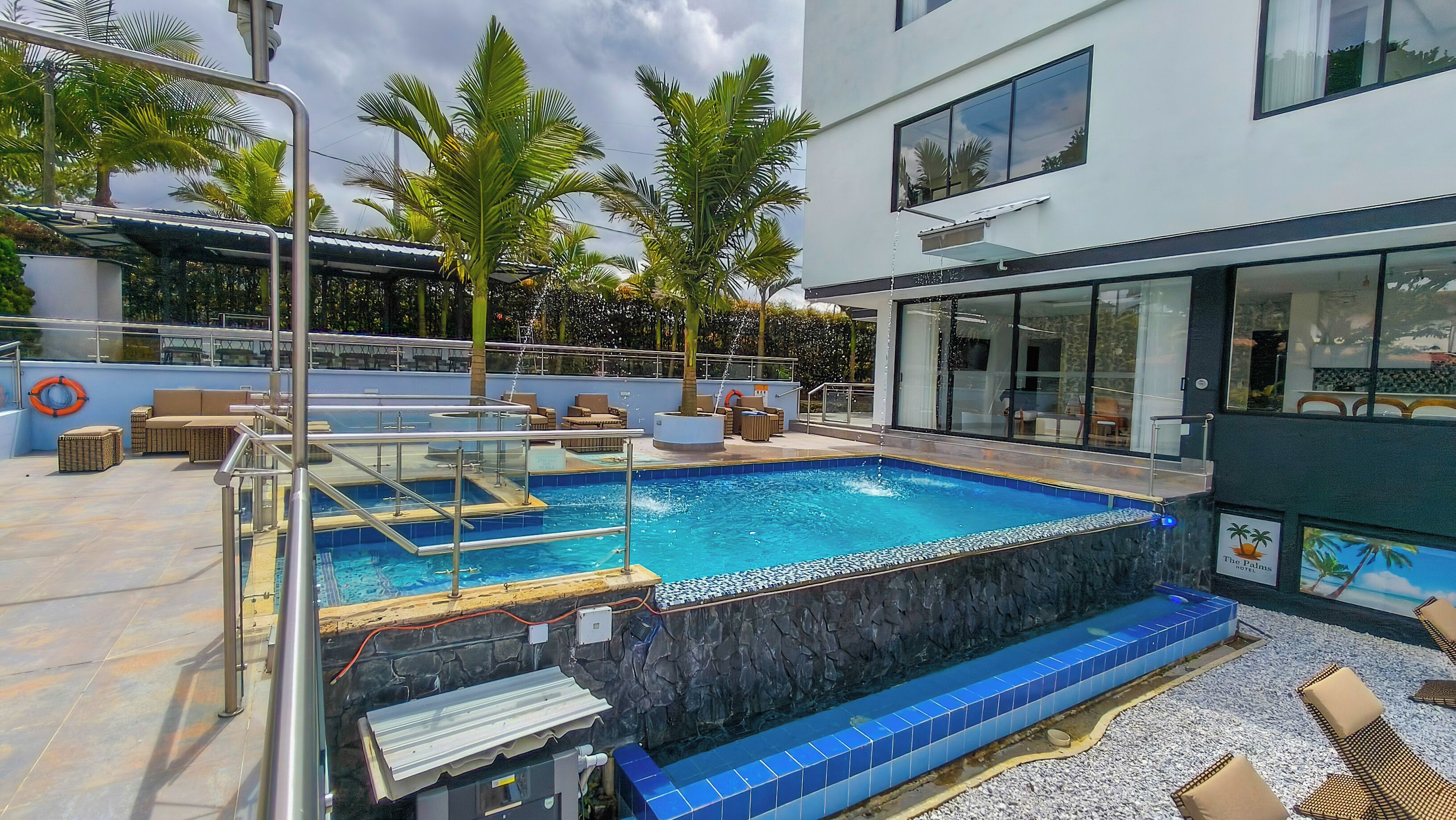 15 outdoor pools, open 8:00 AM to 9:00 PM, free cabanas, sun loungers