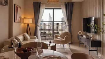 Presidential Suite, 2 Bedrooms, Club Lounge Access, City View | Egyptian cotton sheets, premium bedding, down comforters