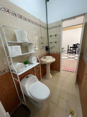 Towels, soap, toilet paper
