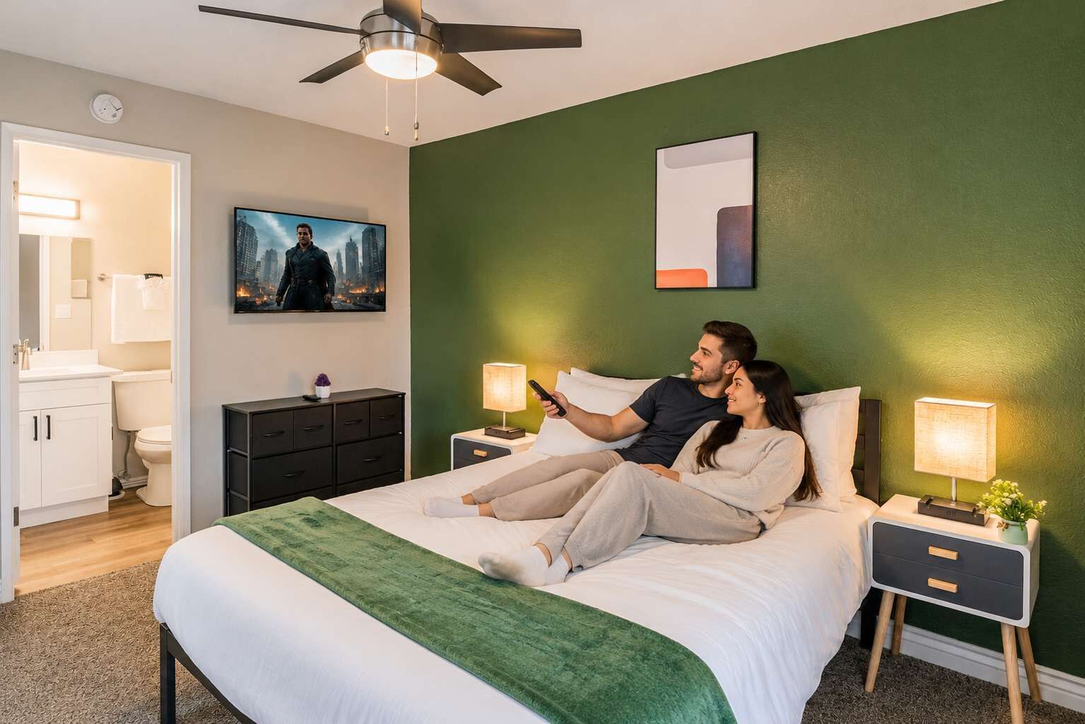 Iron/ironing board, WiFi, bed sheets
