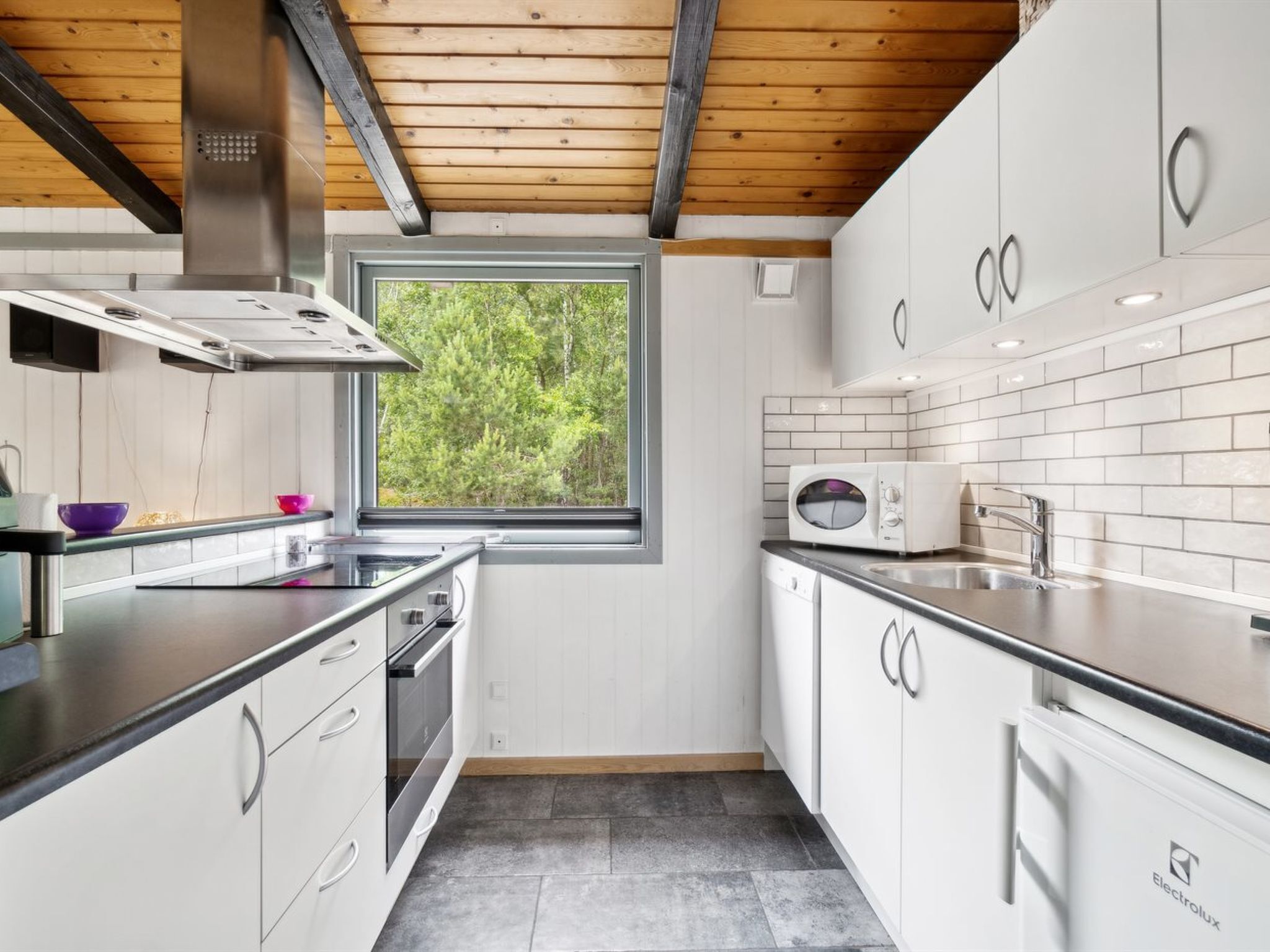 Kühlschrank, Mikrowelle, Geschirrspüler, Kochgeschirr/Geschirr/Besteck