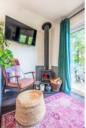 Fernseher, Kamin