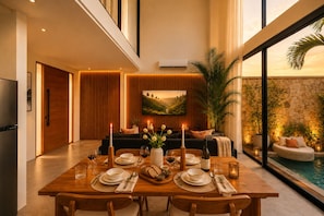 Luxury Villa, Pool View | In-room dining - Villa Gaudi Dua by DVH Luxe Retreats 2BR (Canggu)