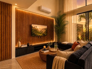 Luxury Villa, Pool View | Living area - Villa Gaudi Dua by DVH Luxe Retreats 2BR (Canggu)