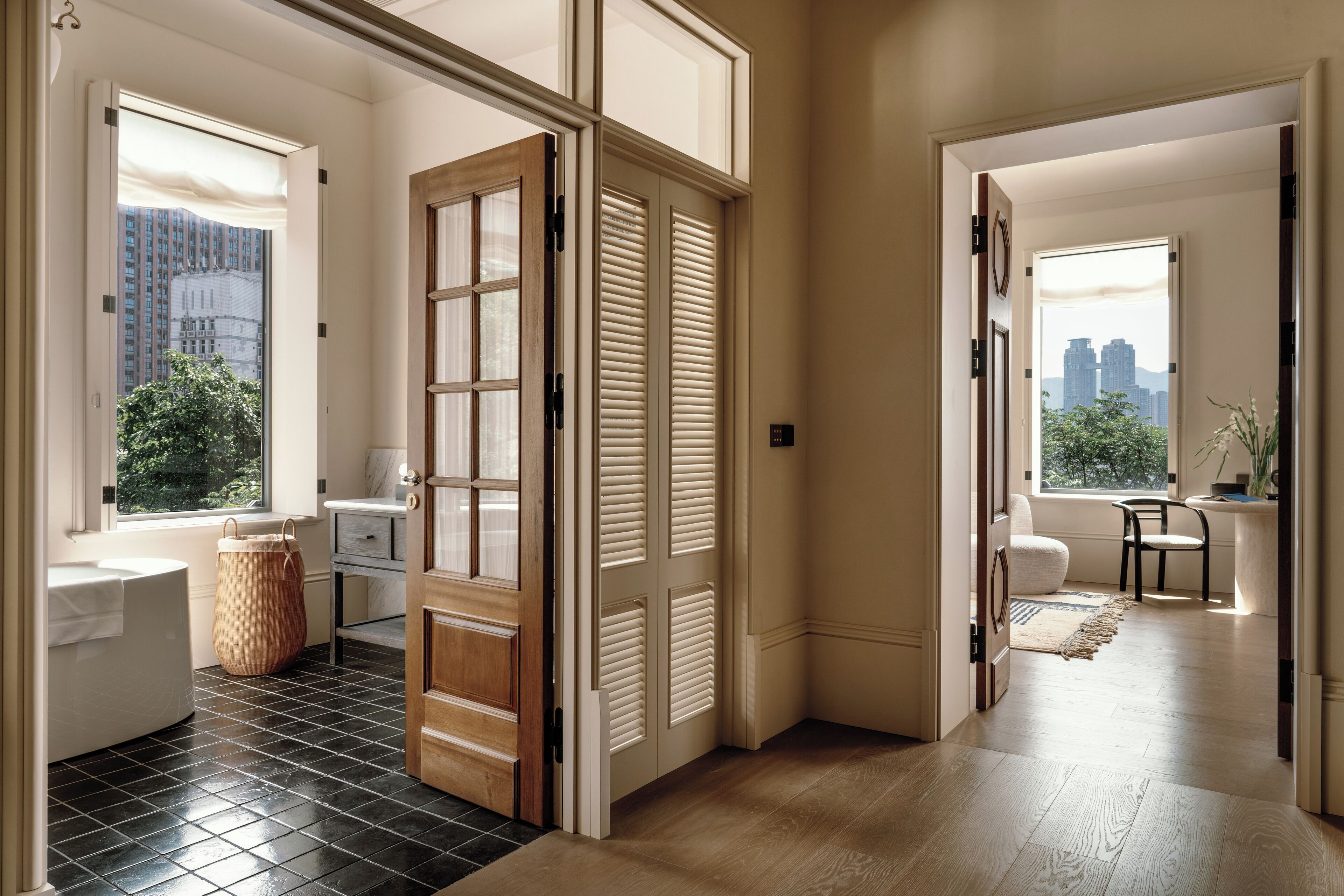 Luxury Suite, City View | Desk, laptop workspace, blackout curtains, iron/ironing board