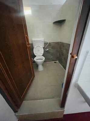 Douche, articles de toilette gratuits, serviettes fournies, savon