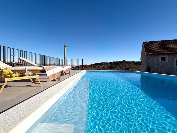Outdoor pool, a heated pool