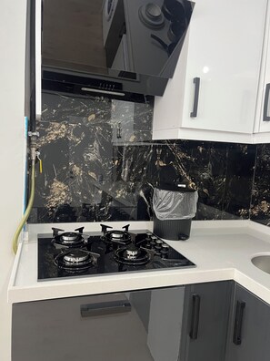 Classic Apartment, 1 Double Bed with Sofa bed, City View | Private kitchen | Mini-fridge, stovetop - Bediroğlu Apart (Arnavutköy)