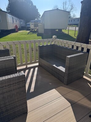 Mobile home - 3 soveværelser - ryger - terrasse | Terrasse/gårdhave