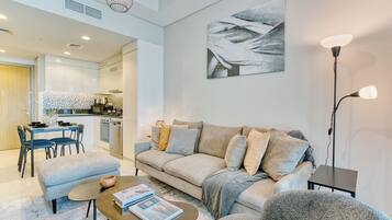 Apartemen, 2 kamar tidur, pemandangan kota | Ruang keluarga