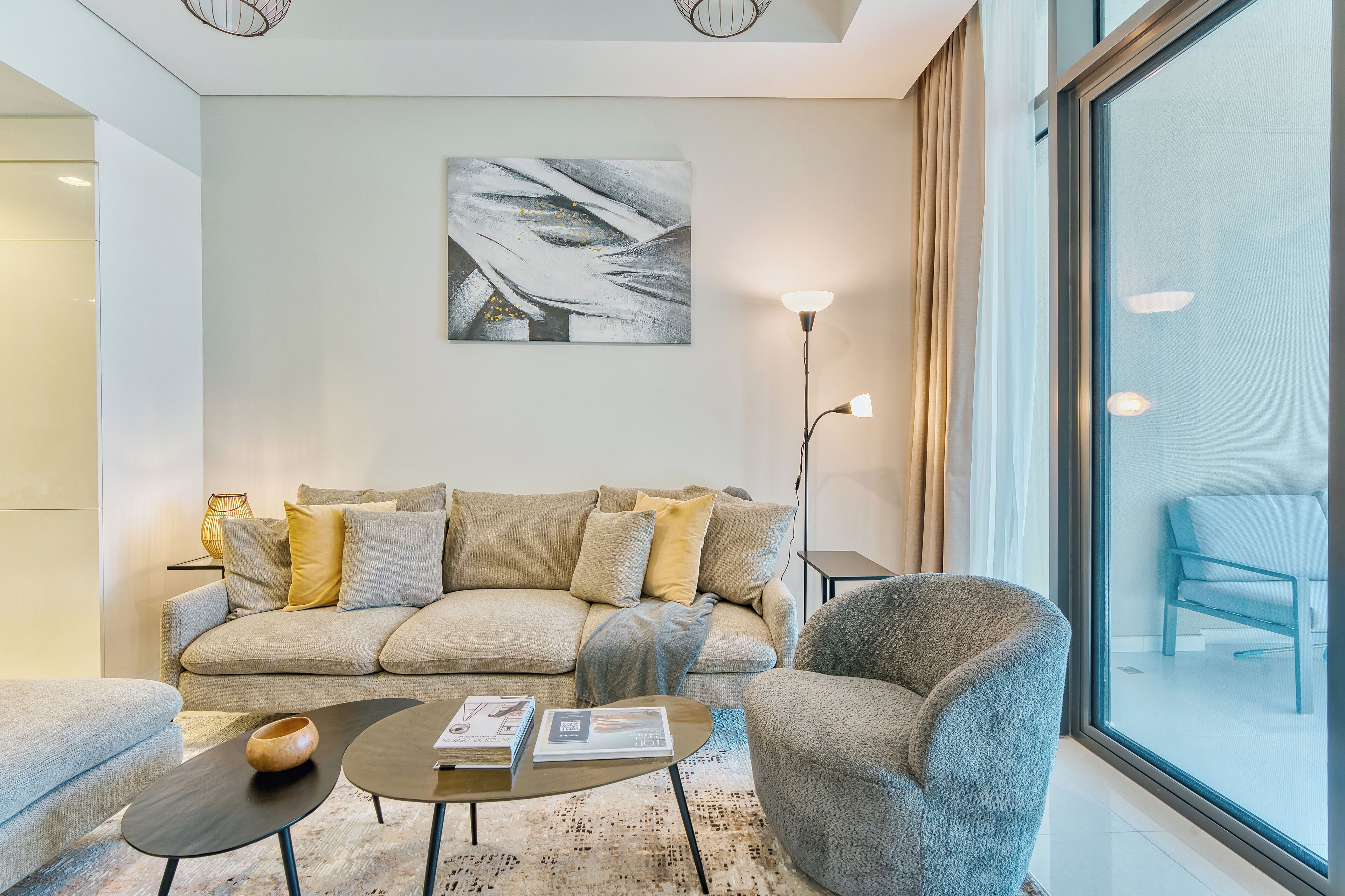 อพาร์ทเมนท์, 2 ห้องนอน, วิวเมือง | ห้องนั่งเล่น