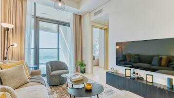 Apartemen, 2 kamar tidur, pemandangan kota | Ruang keluarga