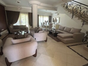 Living area - Terrific 5-bedroom villa with AC in New Cairo City in compound (New Cairo City)