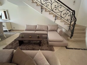Living area - Terrific 5-bedroom villa with AC in New Cairo City in compound (New Cairo City)