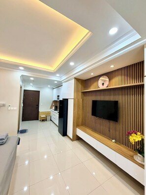 Deluxe-Apartment, Stadtblick | Wohnbereich