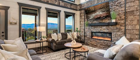 Télévision, cheminée