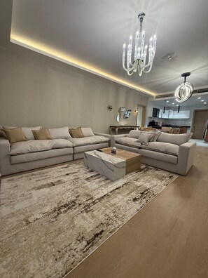 Living area - ELITE/3BR Apt • Premium Comfort • Prime AEON Location (Giza Governorate)