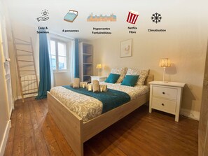 2 habitaciones, escritorio, tabla de planchar con plancha y wifi 