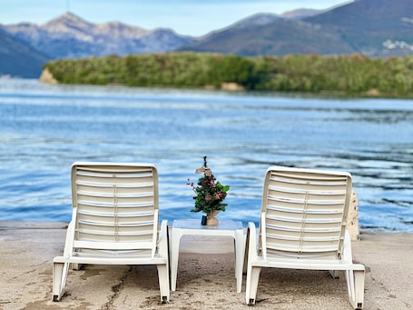 Private beach. Zaliv Apartments