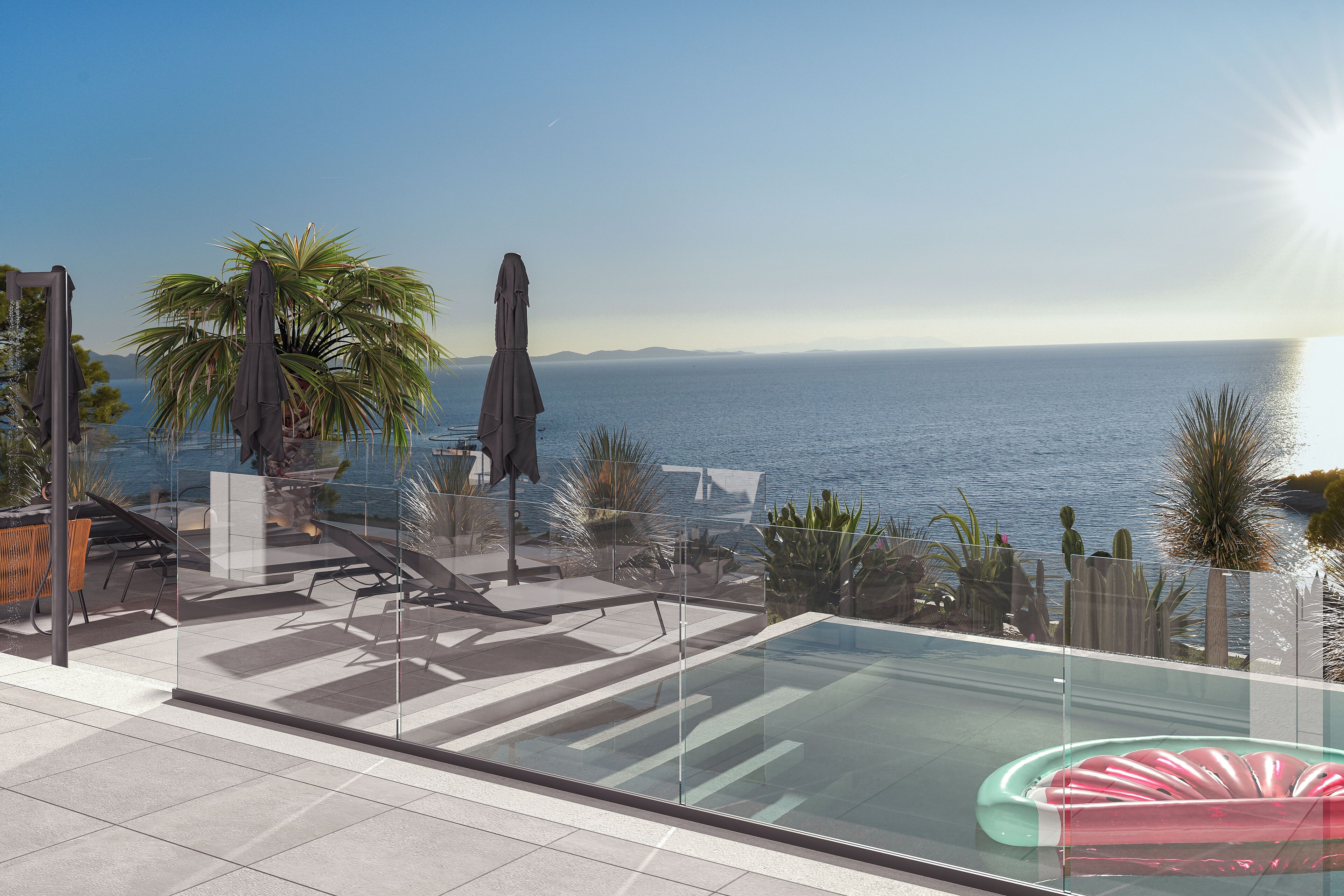 Outdoor pool, a heated pool