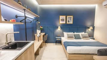 Standard dubbelrum | Mörkläggningsgardiner, strykjärn/strykbräda, gratis wi-fi och sängkläder