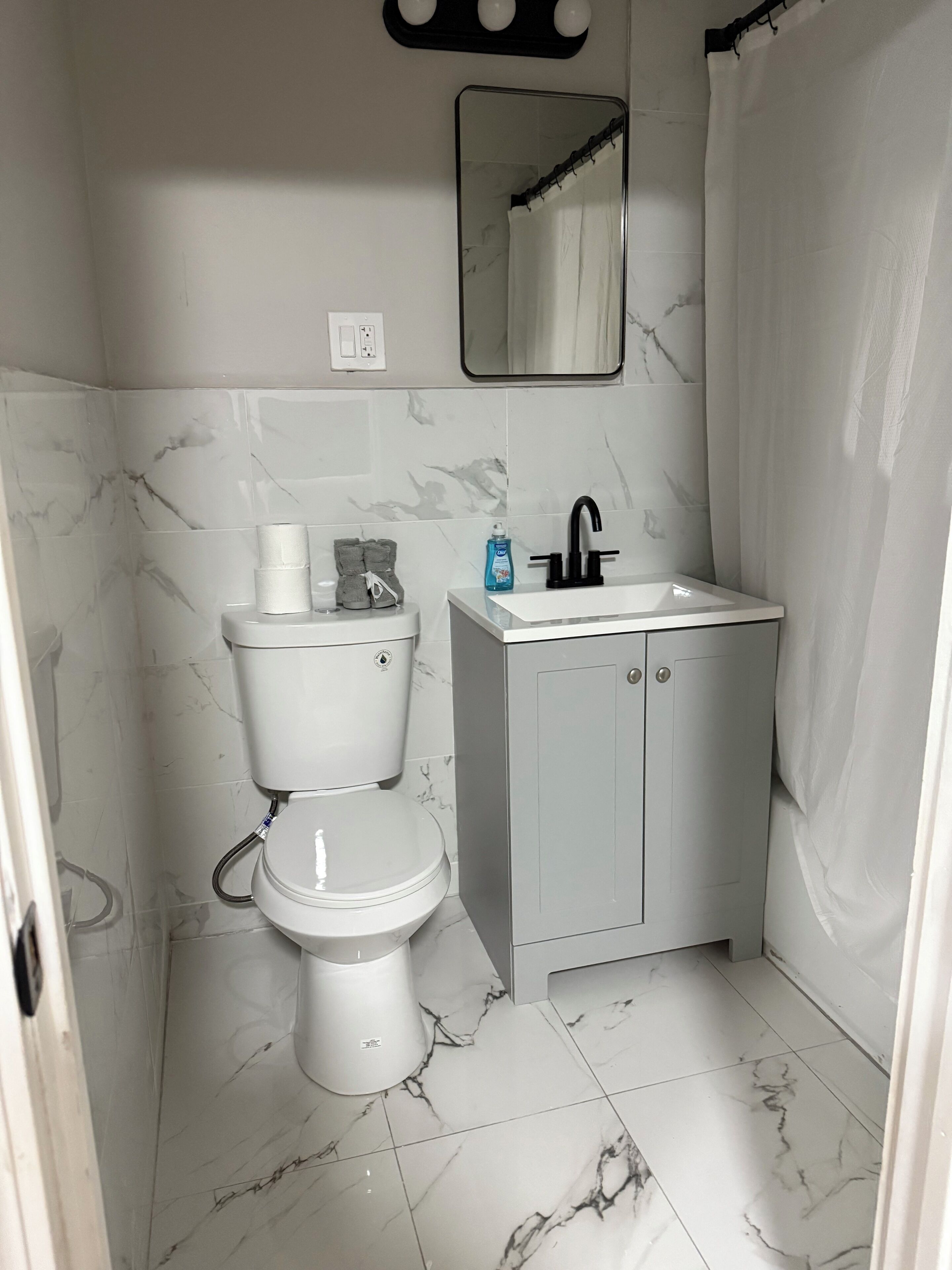 Towels, soap, toilet paper