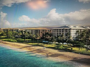 Sun-loungers, beach towels