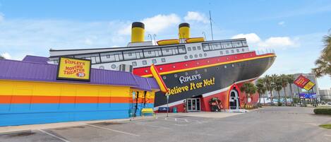 A colorful building with a sign that reads "Ripley's Believe It Or Not!".