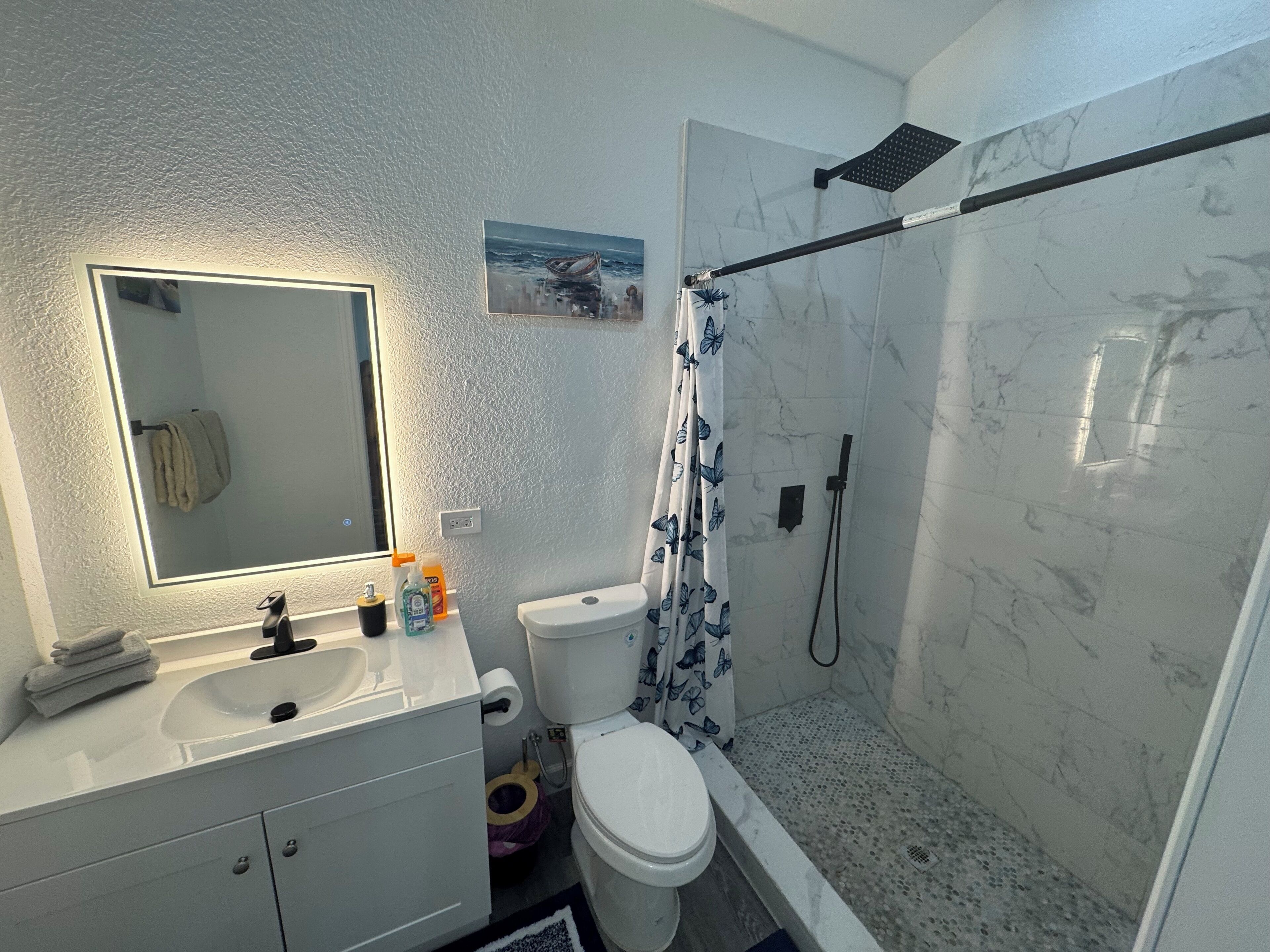 Towels, soap, toilet paper