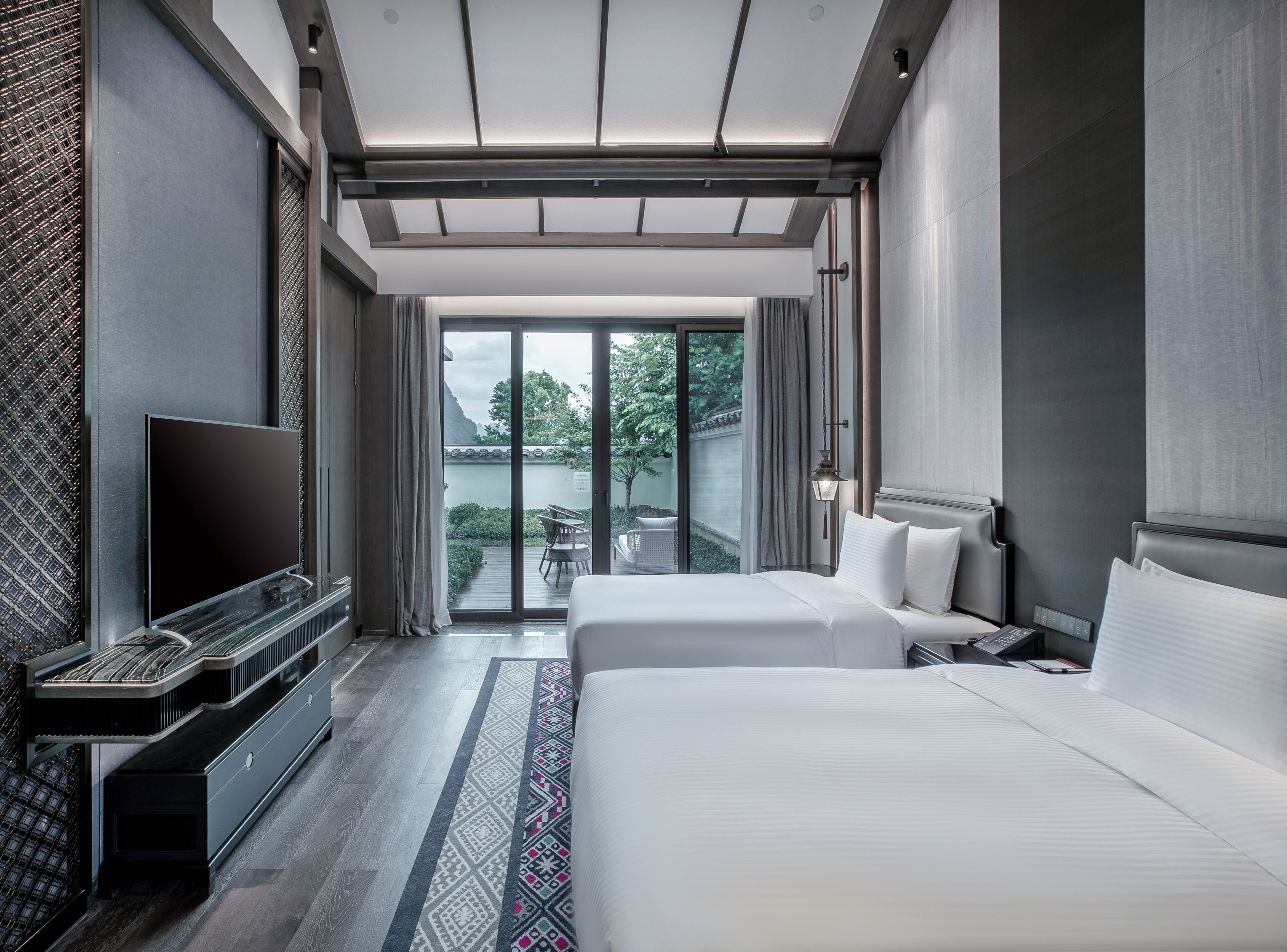 庭院露台双床单卧别墅 | 羽絨被、迷你吧、書桌、摺床/加床 (收費)