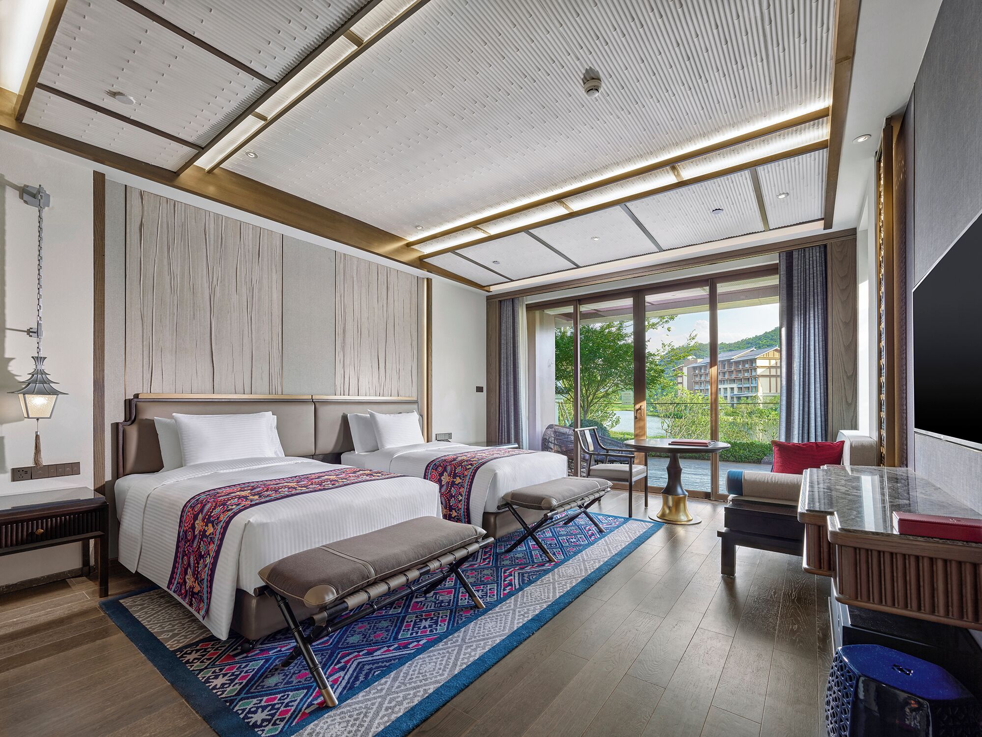 全景露台复式庭院双卧别墅 | 羽絨被、迷你吧、書桌、摺床/加床 (收費)