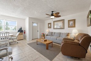 Living area - Oceanside Escape |Steps to Beach & Rocket Launches (Cape Canaveral)