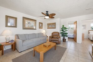 Living area - Oceanside Escape |Steps to Beach & Rocket Launches (Cape Canaveral)