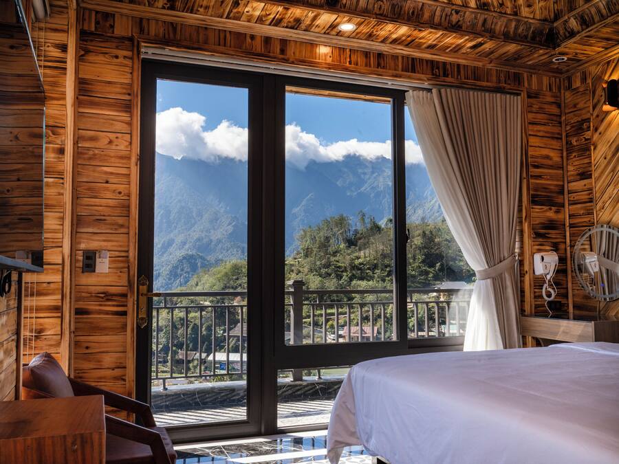 Quarto superluxo, vista para a montanha | Sacada