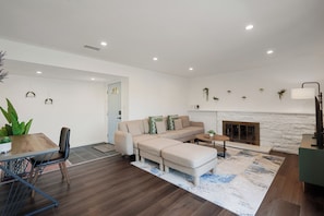 House, 3 Bedrooms, Patio, Lake View | Living area | 55-inch LED TV with digital channels - Lakefront Retreat  WaterViews 3BR 1.5BA  (San Mateo)