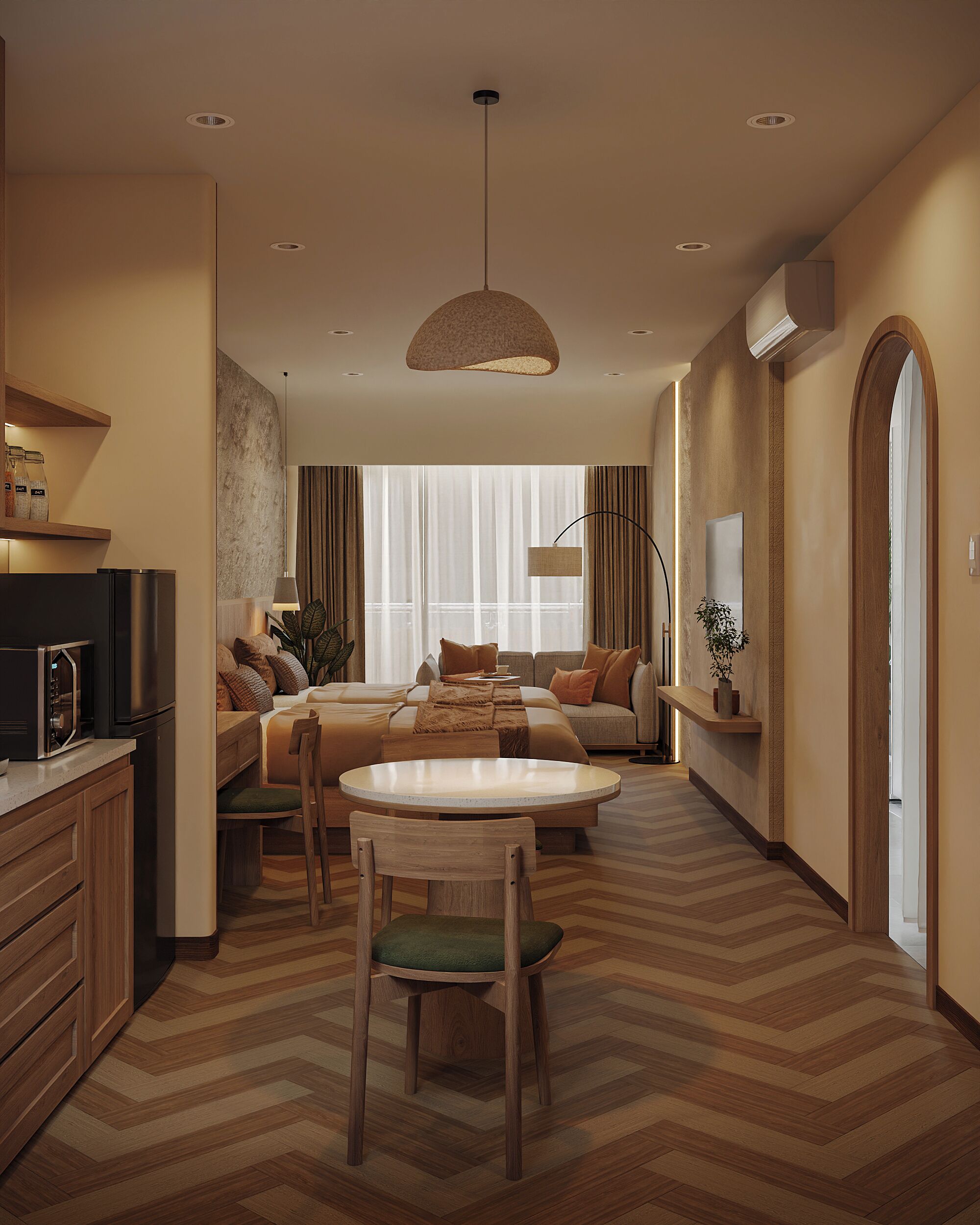 Luxury Double or Twin Room, Kitchen, City View | Desk, blackout drapes, iron/ironing board, free WiFi