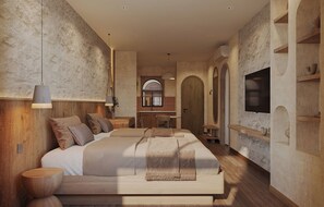 Deluxe-Doppelzimmer, Mehrere Betten, Küche, Stadtblick