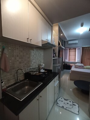 Studio cơ bản, ban công, quang cảnh vịnh | Bếp riêng